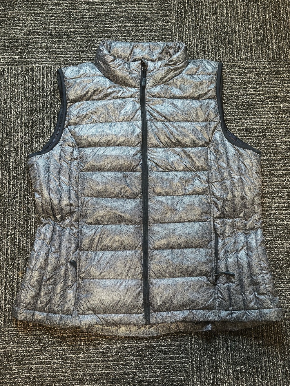 32 Degrees Metallic Silver Quilted Packable Vest